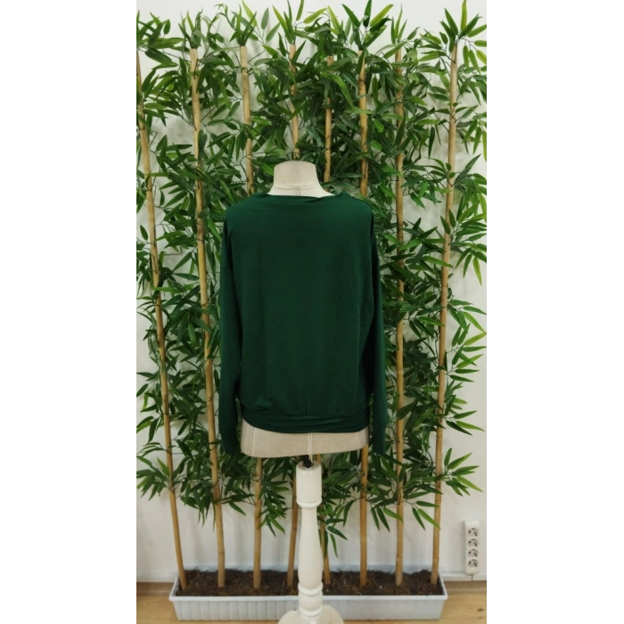 Kadın Uzun Kollu Bisiklet Yaka Viskon Iki Iplik Bluz