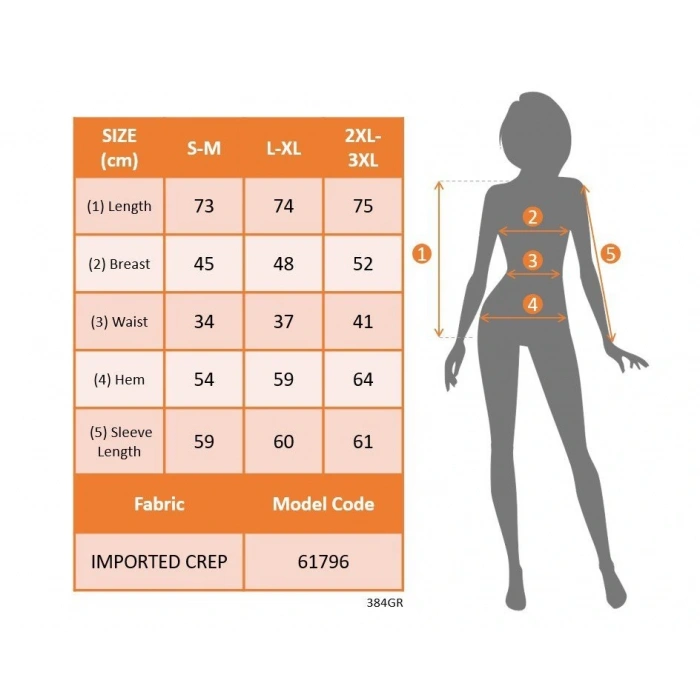 Kadın Uzun Kollu Geometrik Yakalı Belden Oturmalı Ithal Krep Bluz