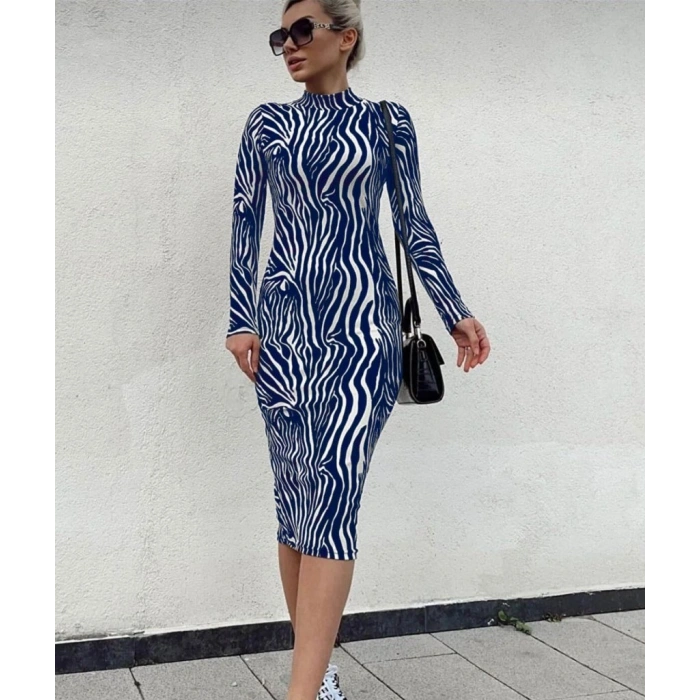 Kadın Uzun Kollu Mikro Midi Elbise