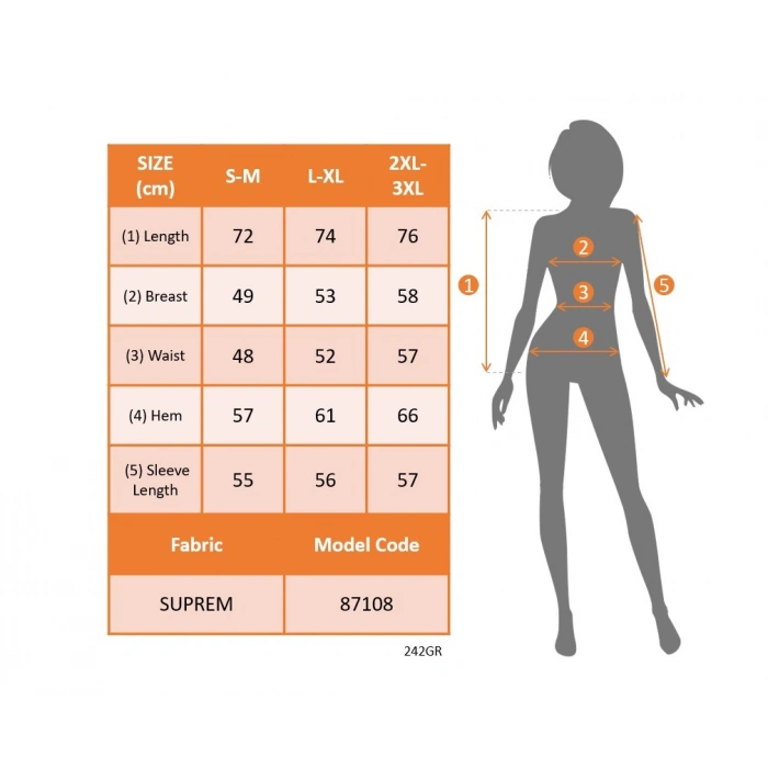 Kadın Uzun Kollu önden Fermuarlı Desenli Süprem Bluz