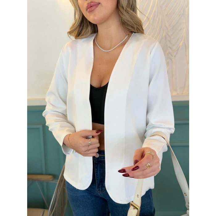 Kadın Uzun Kollu önü Açık Blazer Ceket