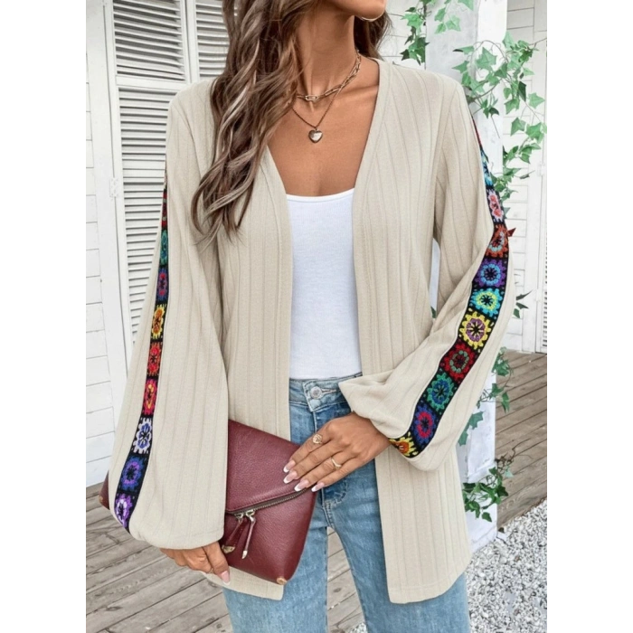 Kadın Uzun Kollu önü Açık şardonlu Kaşkorse Ceket