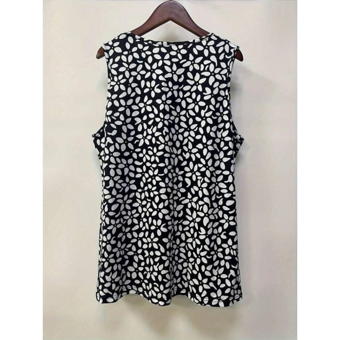 Kadın V Yakalı çiçek Baskılı Salaş Süprem Bluz