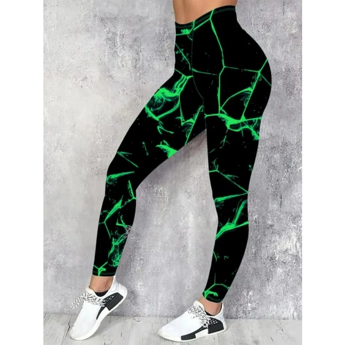 Kadın Yüksek Bel Renk Detaylı Dalgıç Tayt