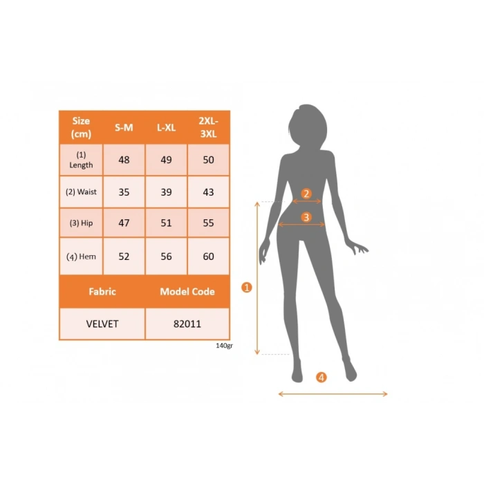 Kadın Yüksek Bel Yandan Yırtmaçlı Kısa Kadife Etek