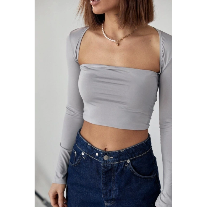 Kara Yaka Uzun Kollu Crop  Taş