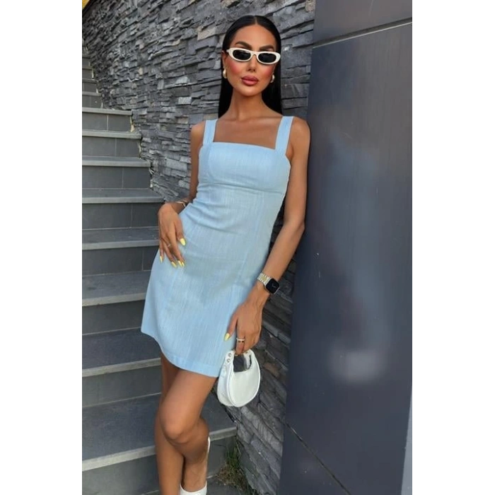 Kare Yaka ini Elbise 2903