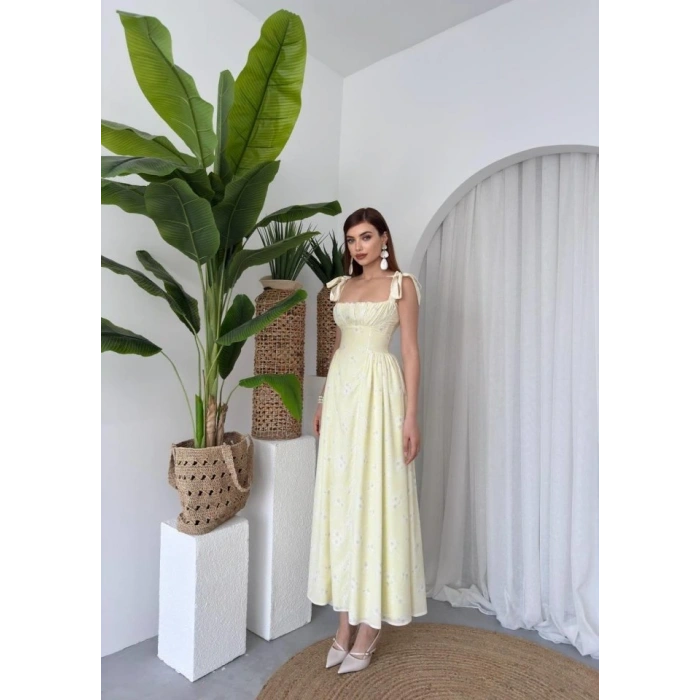 Khalesı Omuz Bağlamalı Elbise