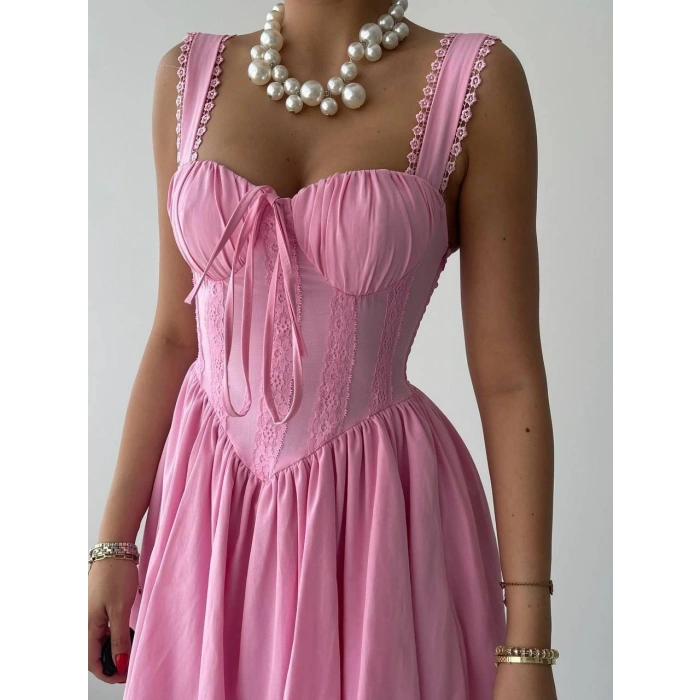 Lille Arkası Bağlamalı Elbise