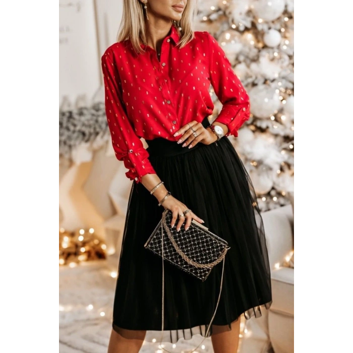 Metal Düğmeli, Apoletli Kol Ve Cep Detay Moskrep Gömlek