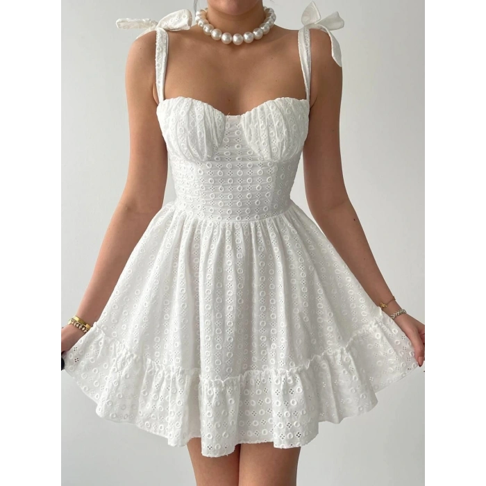 onika Omuz Bağlamalı Elbise