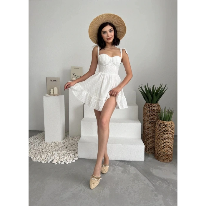 onika Omuz Bağlamalı Elbise