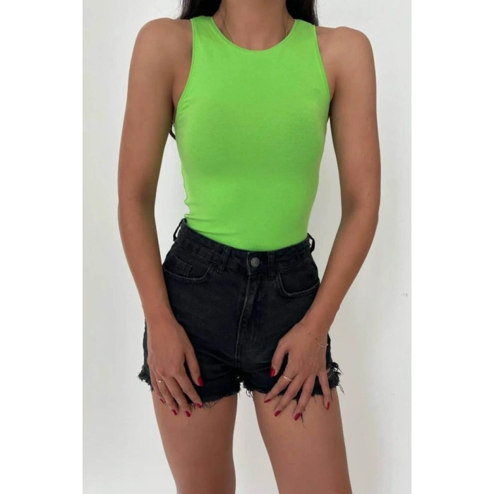 Örme Bisiklet Yaka Atlet  Fıstık Yeşili