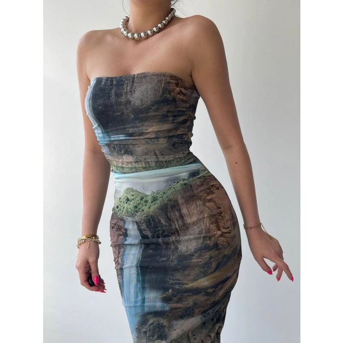 ountain traplez Tül Elbise