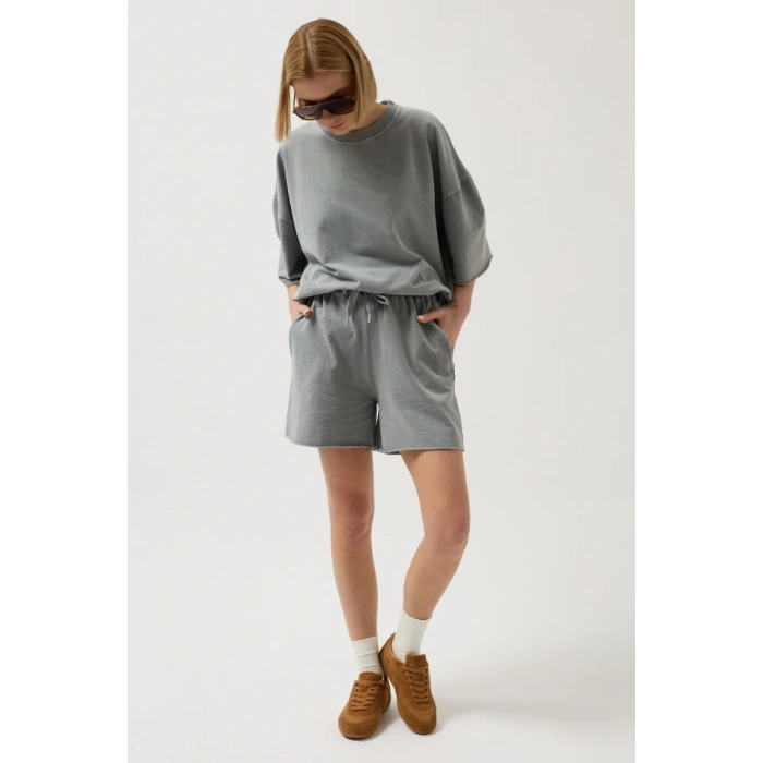 Oversize azer Kesim Bisiklet Yaka Thirt