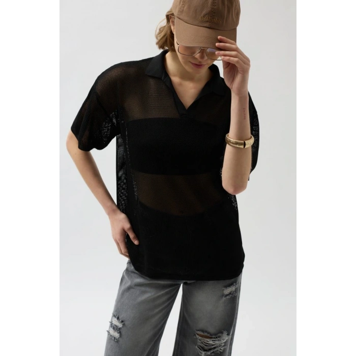 Polo Yaka TransparanTShirt