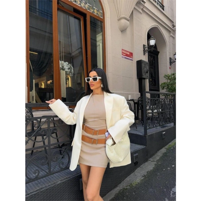 POYVİCON ÇİFT KEER DETAYI EBİE  Bej