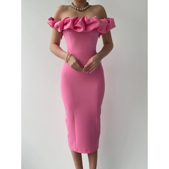 Popi Madonna Yaka Kalem Elbise