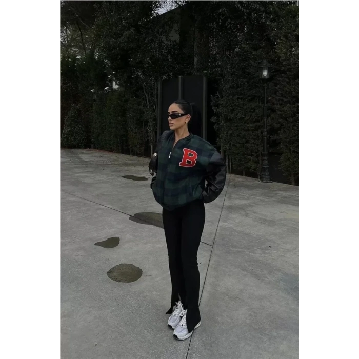 Pötikare Desen Nakışlı Kolej Ceket  Haki