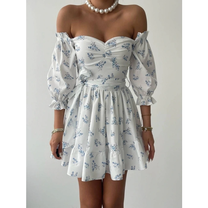 Rucka Belden Bağlamalı ini Elbise