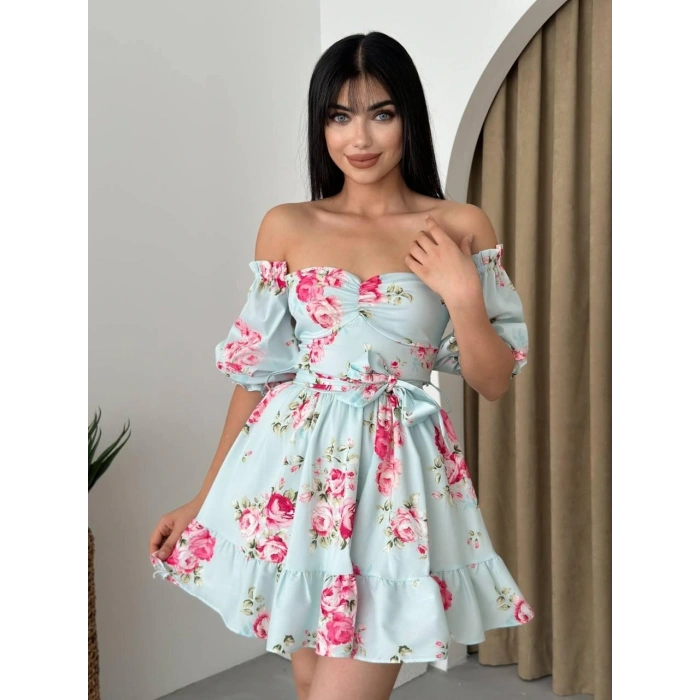 Rucka Belden Bağlamalı Mini Elbise