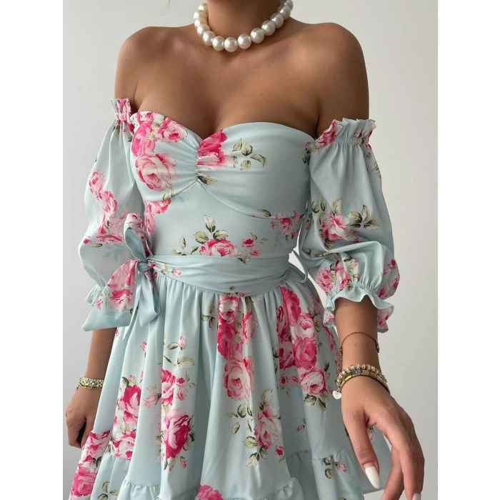 Rucka Belden Bağlamalı Mini Elbise