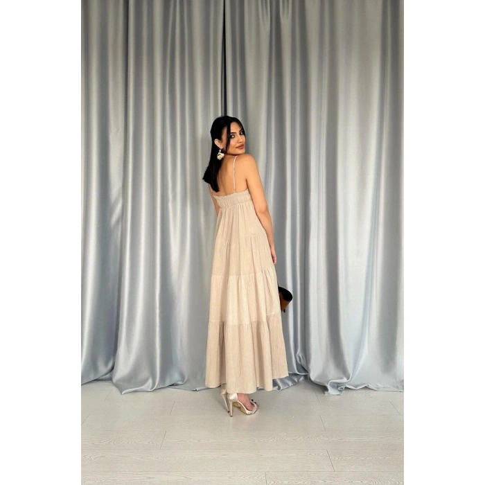 Taş Askılı Parçalı üslin Elbise