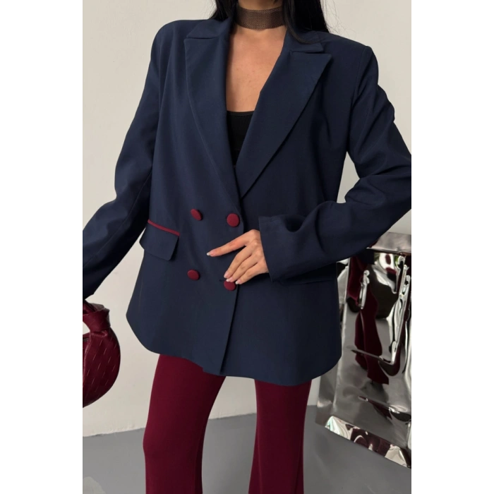 TASARI CEKET KAPLAA DÜĞELİ  Lacivert