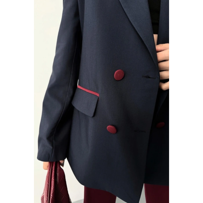 TASARI CEKET KAPLAA DÜĞELİ  Lacivert