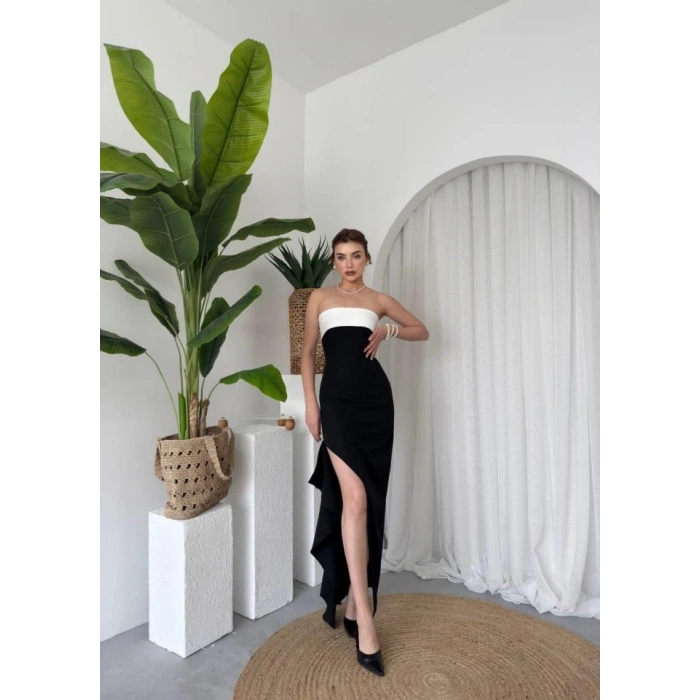 Terk Yırtmaç Detaylı Elbise