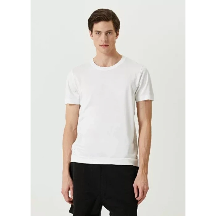 Unisex Basic Bisiklet Yaka Regular Thirt  Beyaz