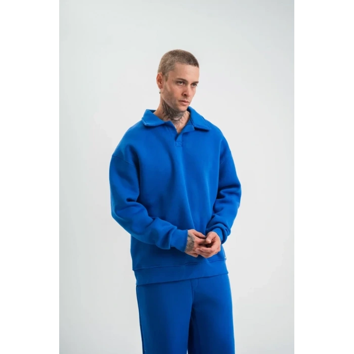 Unisex Double Oversize Patlı Yaka  weathirt  avi