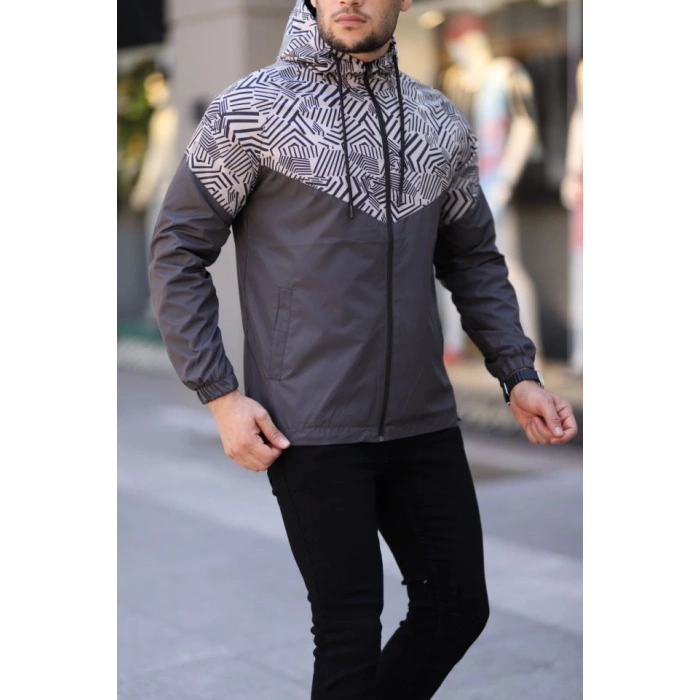 Unisex Kapüşonlu İçi Astarlı Yağmurluk  Kahve