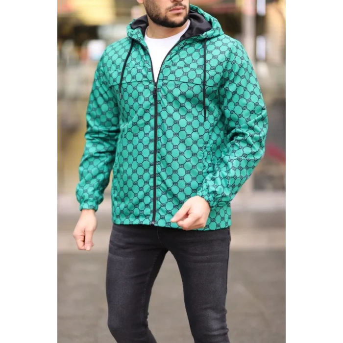 Unisex Kapüşonlu İçi Astarlı Yağmurluk  Zümrüt