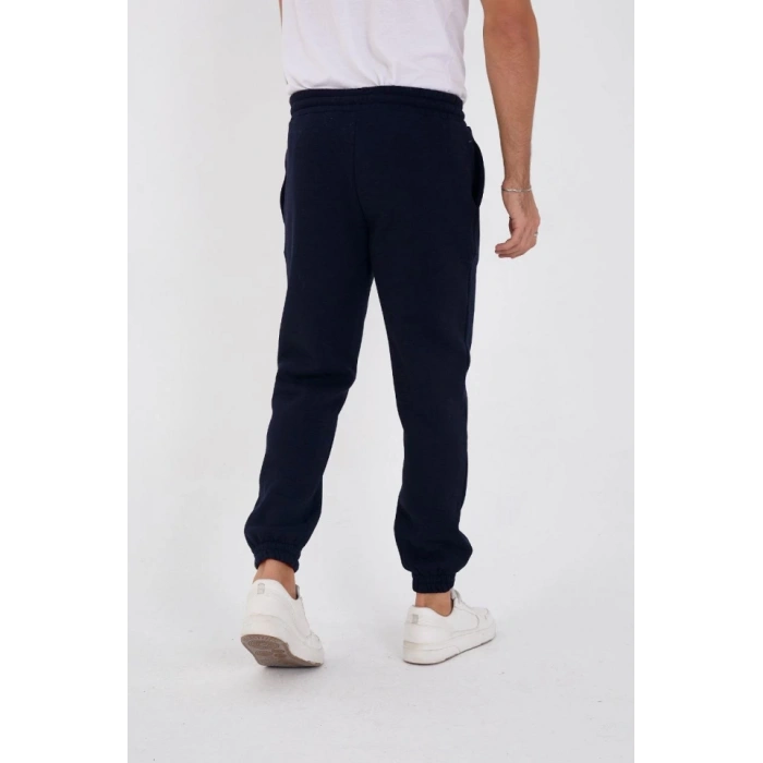 Unisex Kışlık Üç İplik astikli Eşofman Pantolon  acivert