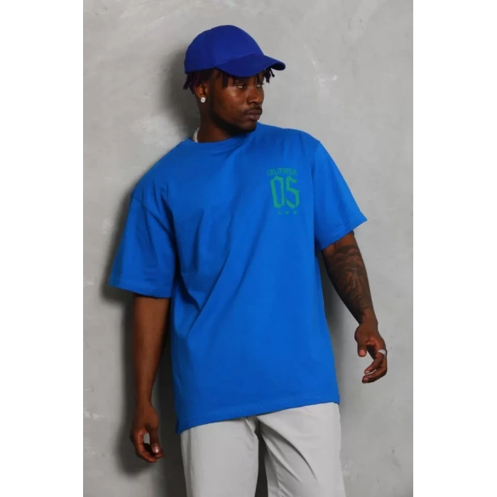 Unisex Oversize Baskılı Bisiklet Yaka Thirt  avi