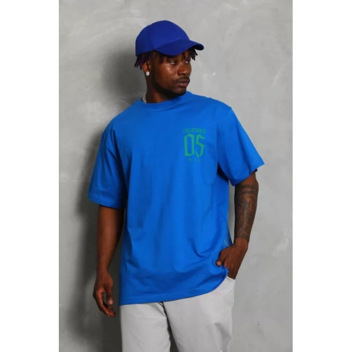 Unisex Oversize Baskılı Bisiklet Yaka Thirt  avi