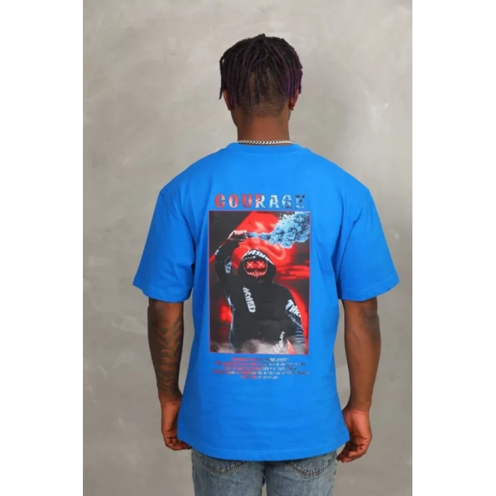 Unisex Oversize Baskılı Bisiklet Yaka Thirt  avi