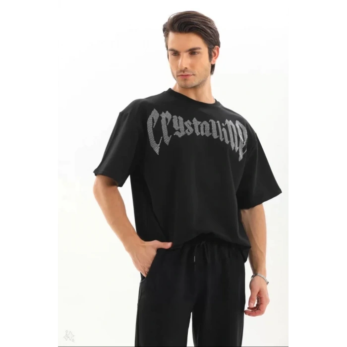 Unisex Oversize Taşlı Thirt  iyah