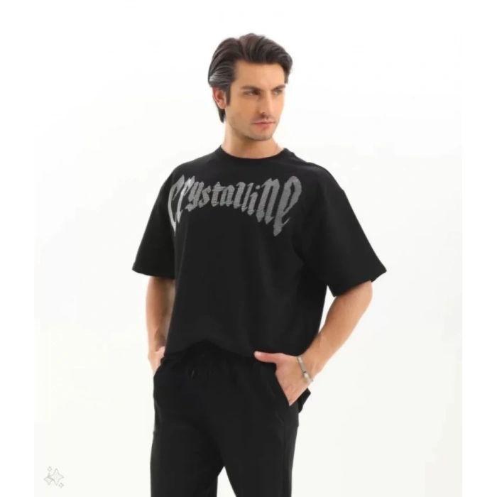 Unisex Oversize Taşlı Thirt  iyah