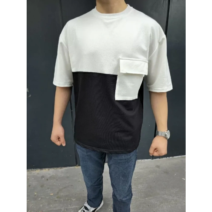 Unisex Torba Cep Detaylı Parçalı Thirt  iyah