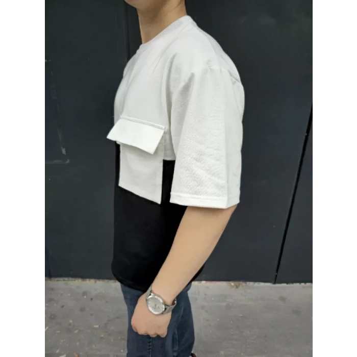 Unisex Torba Cep Detaylı Parçalı Thirt  iyah