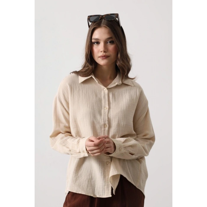 üslin Uzun Kol Gömlek  Bej