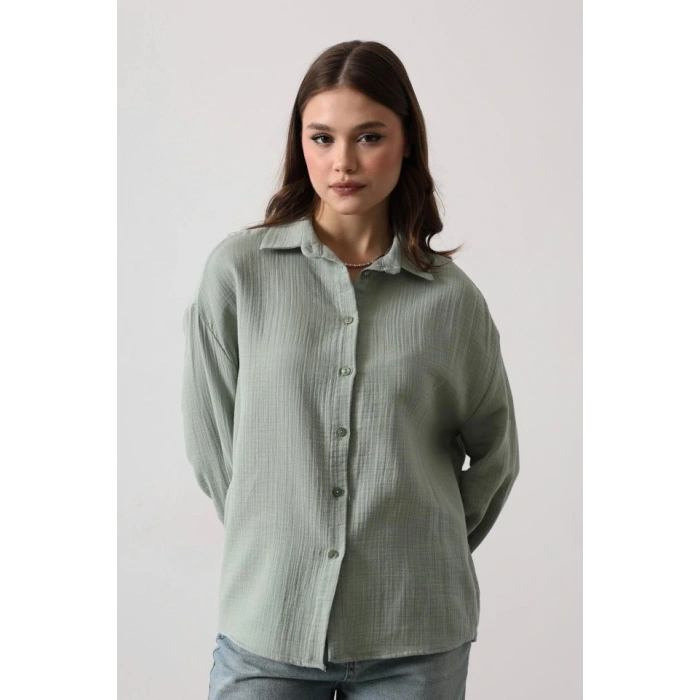 üslin Uzun Kol Gömlek  Haki