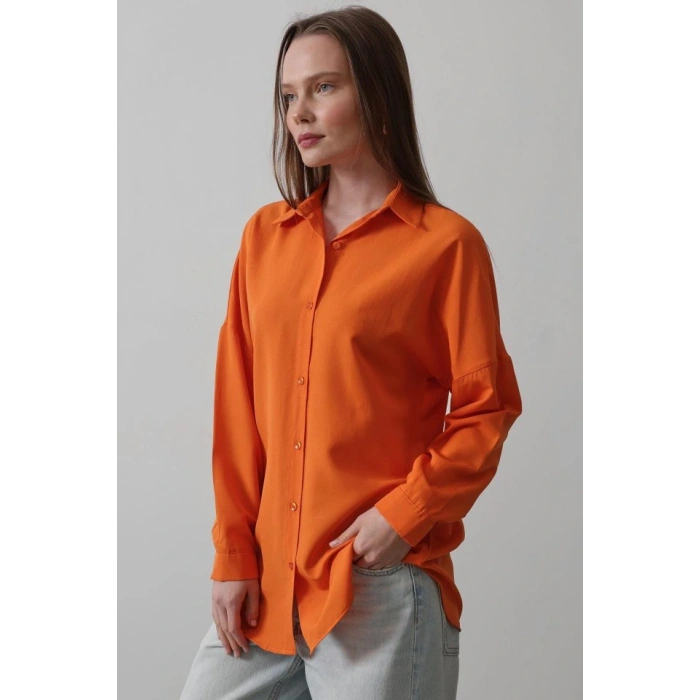 Uzun Kol Gömlek  Oranj