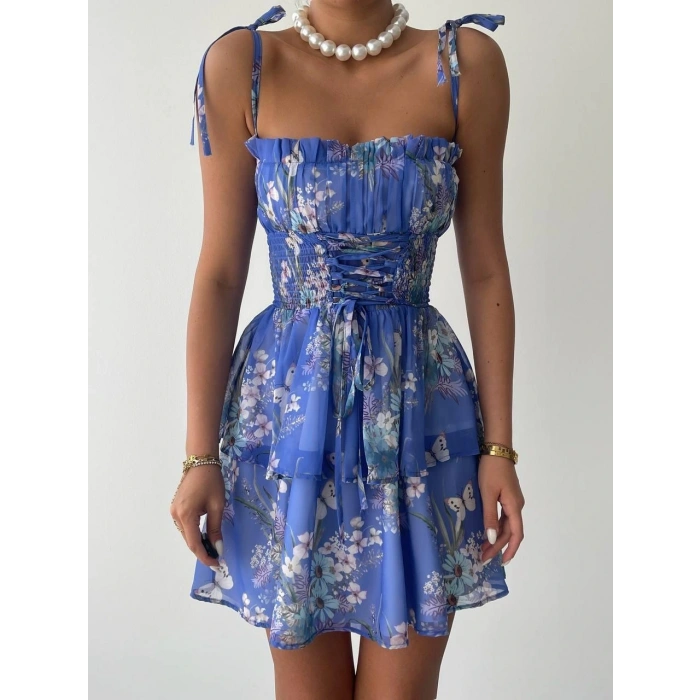 Venlo Beli astikli İp Askılı Elbise