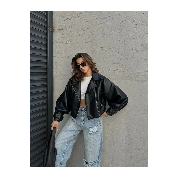 Yeni Sezon Oversize Kadın Siyah Ceket