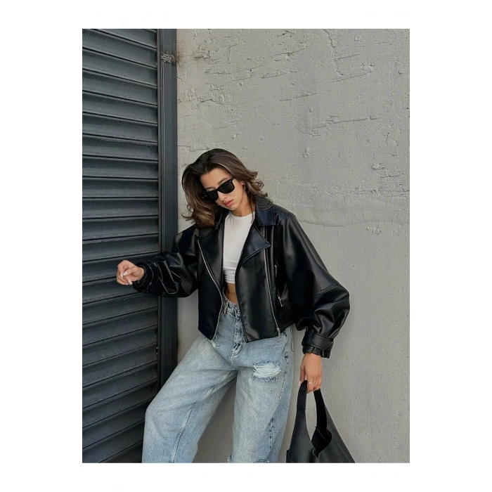 Yeni Sezon Oversize Kadın Siyah Ceket