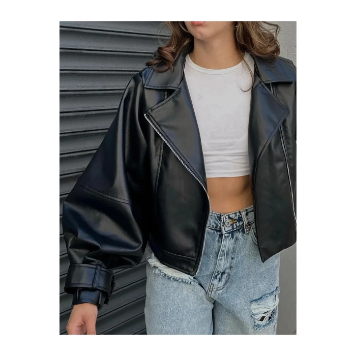 Yeni Sezon Oversize Kadın Siyah Ceket