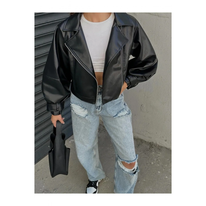 Yeni Sezon Oversize Kadın Siyah Ceket